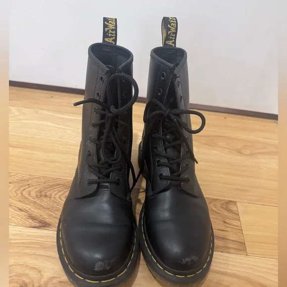 Dr. Martens Black Boots with Yellow Accents - Picture 13 of 13
